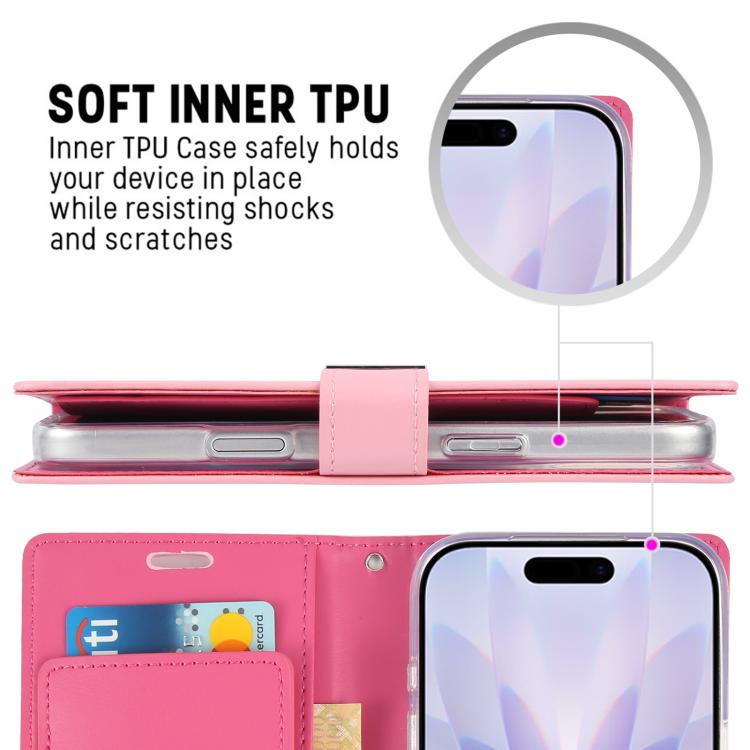For iPhone 17 GOOSPERY RICH DIARY Crazy Horse Texture Leather Phone Case