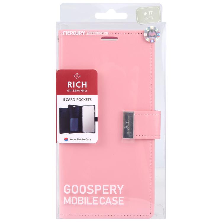 For iPhone 17 GOOSPERY RICH DIARY Crazy Horse Texture Leather Phone Case