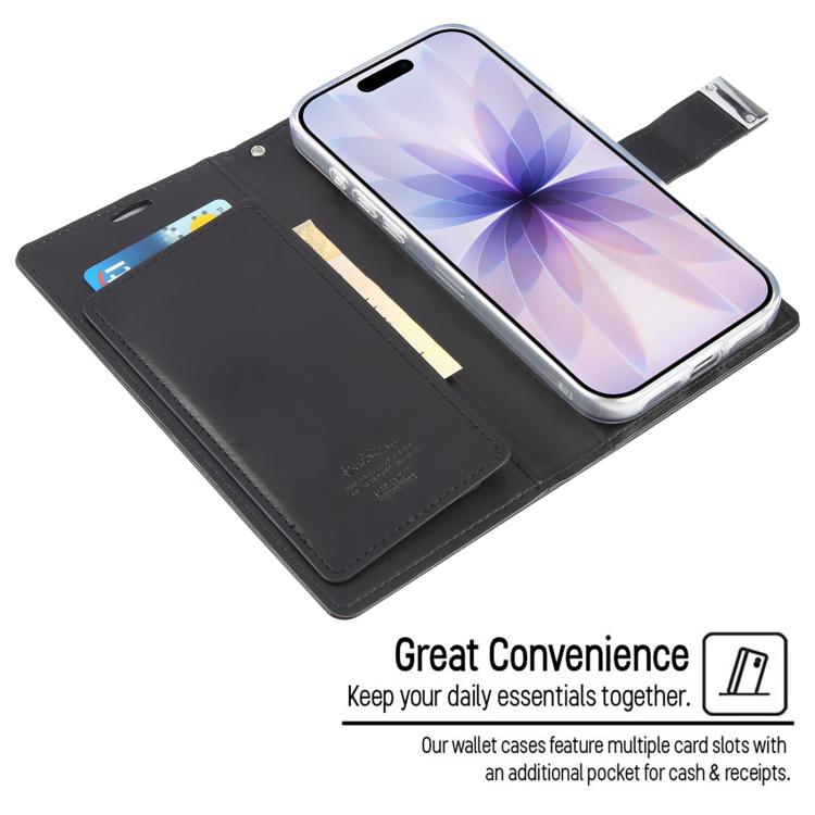 For iPhone 17 GOOSPERY RICH DIARY Crazy Horse Texture Leather Phone Case