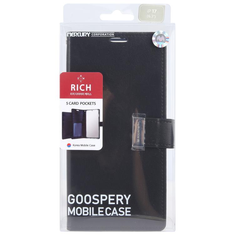 For iPhone 17 GOOSPERY RICH DIARY Crazy Horse Texture Leather Phone Case