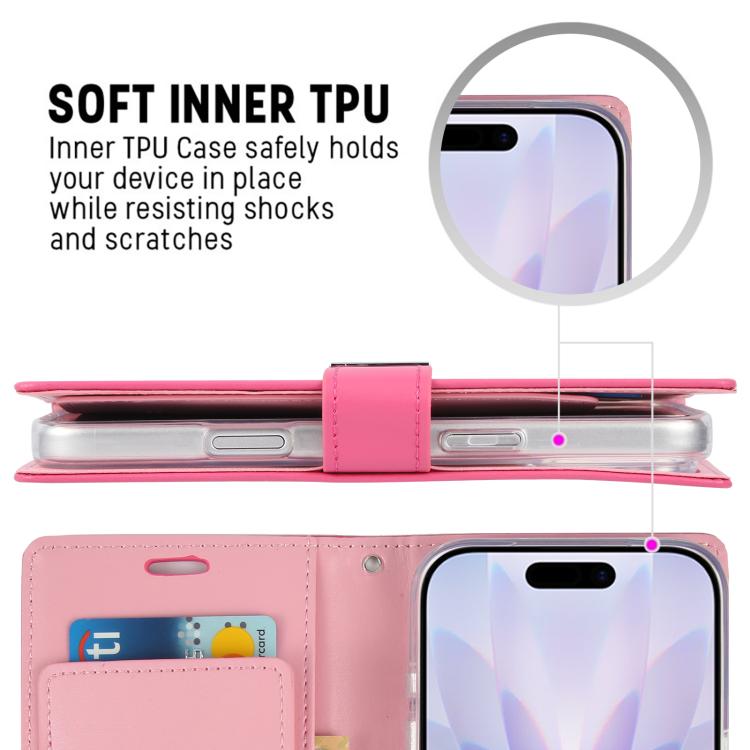 For iPhone 17 GOOSPERY RICH DIARY Crazy Horse Texture Leather Phone Case