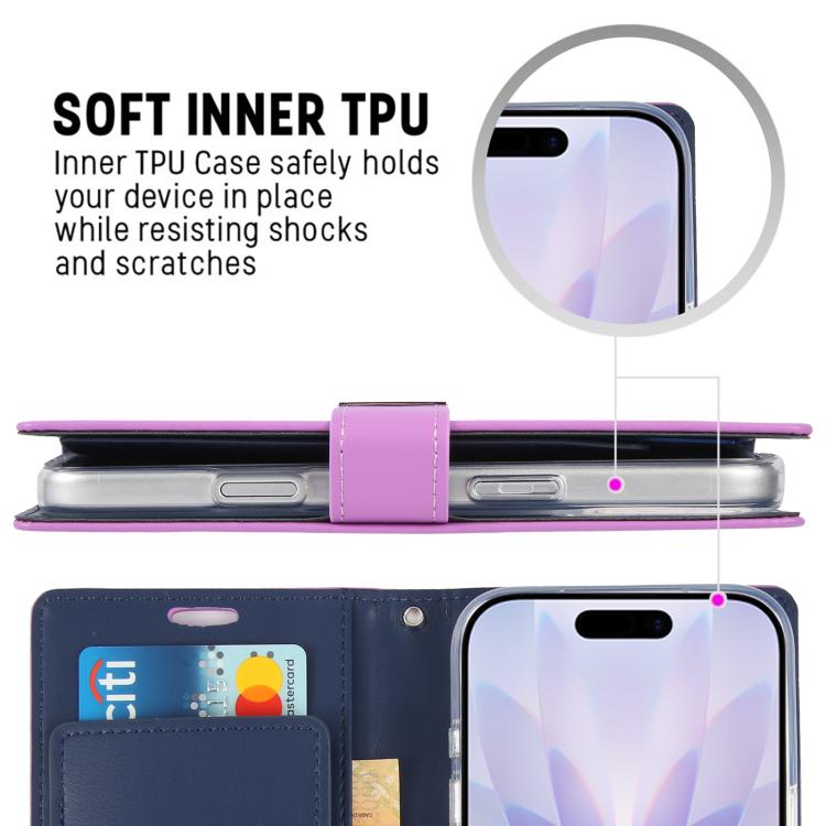 For iPhone 17 GOOSPERY RICH DIARY Crazy Horse Texture Leather Phone Case
