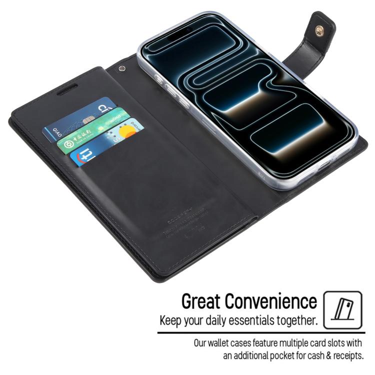 For iPhone 17 Pro Max GOOSPERY MANSOOR DIARY 9 Card Slots Leather Phone Case