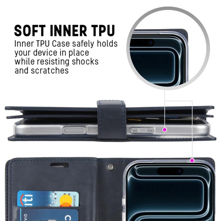 For iPhone 17 Pro Max GOOSPERY MANSOOR DIARY 9 Card Slots Leather Phone Case
