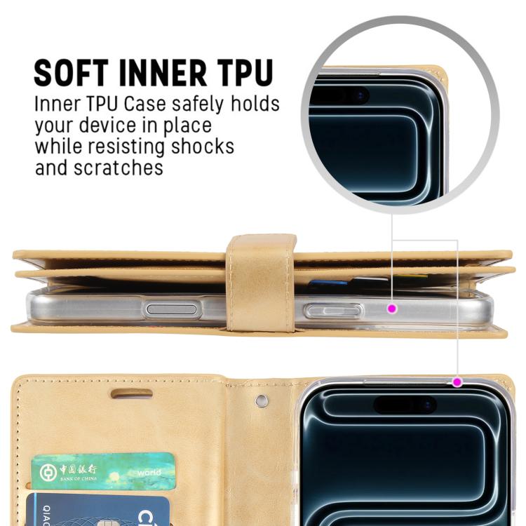 For iPhone 17 Pro Max GOOSPERY MANSOOR DIARY 9 Card Slots Leather Phone Case