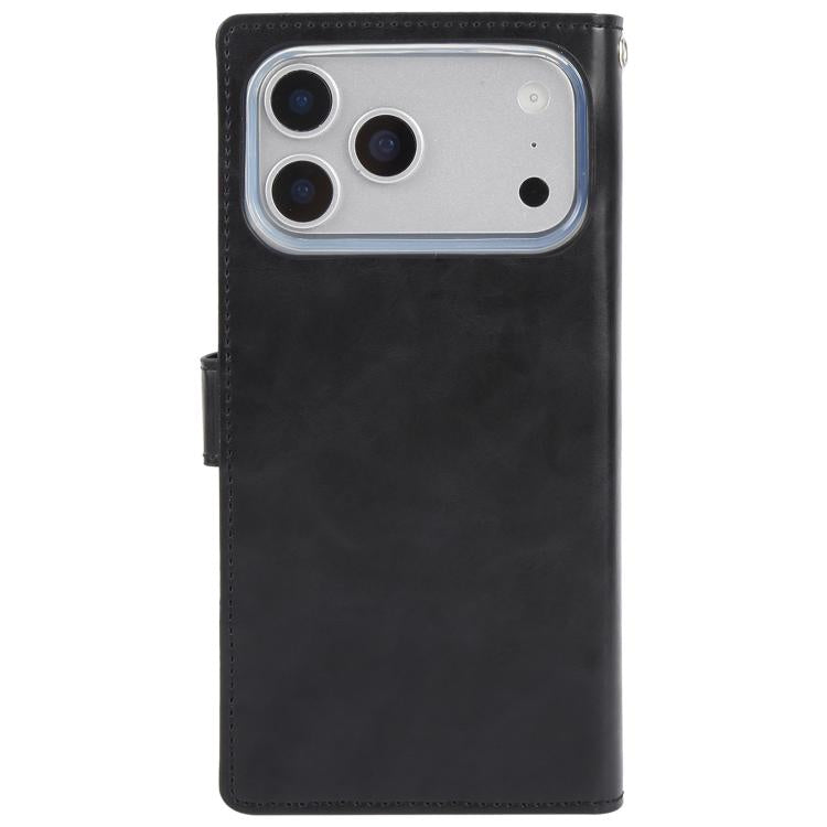 For iPhone 17 Pro GOOSPERY MANSOOR DIARY 9 Card Slots Leather Phone Case