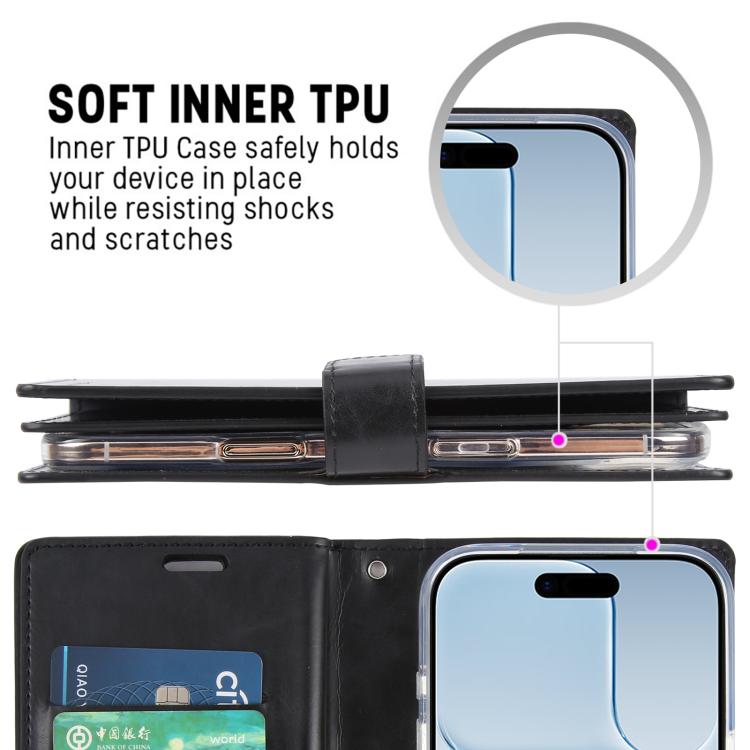 For iPhone Air GOOSPERY MANSOOR DIARY 9 Card Slots Leather Phone Case
