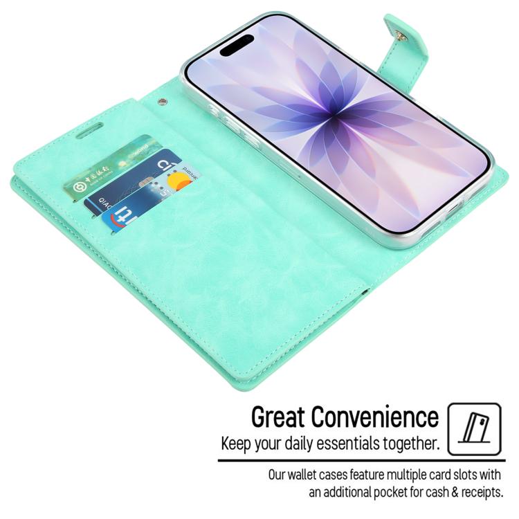 For iPhone 17 GOOSPERY MANSOOR DIARY 9 Card Slots Leather Phone Case