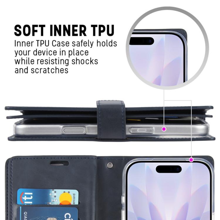 For iPhone 17 GOOSPERY MANSOOR DIARY 9 Card Slots Leather Phone Case