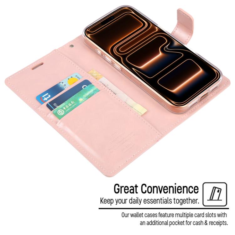 For iPhone 17 Pro GOOSPERY BLUE MOON Crazy Horse Texture Leather Phone Case