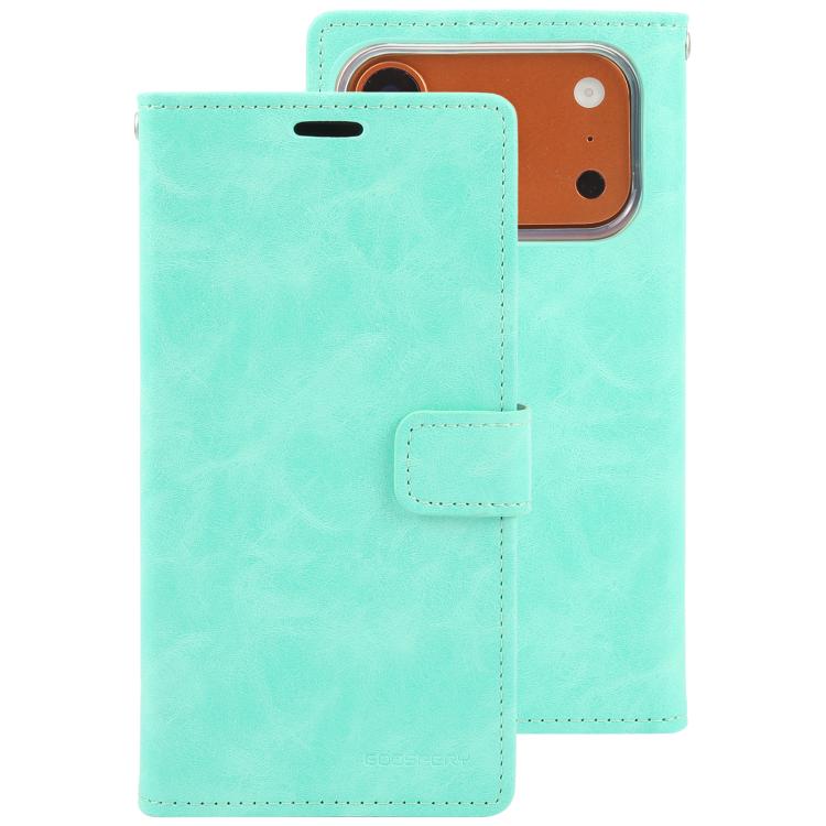 For iPhone 17 Pro GOOSPERY BLUE MOON Crazy Horse Texture Leather Phone Case
