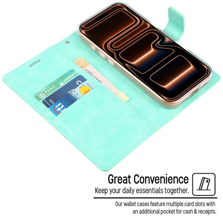 For iPhone 17 Pro GOOSPERY BLUE MOON Crazy Horse Texture Leather Phone Case