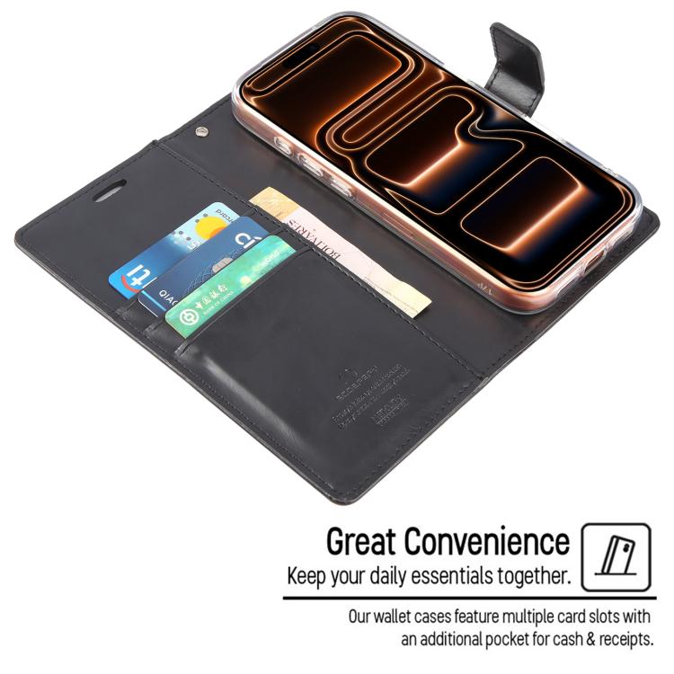 For iPhone 17 Pro GOOSPERY BLUE MOON Crazy Horse Texture Leather Phone Case