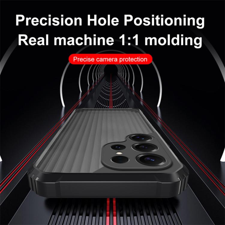 For Samsung Galaxy S25 Ultra 5G War Shadow Stripe Series Airbag Frosted Shockproof Phone Case
