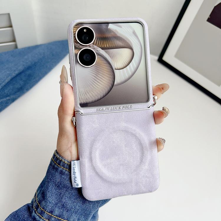 For Xiaomi Mix Flip Silver Edge Side Buckle Denim Textured MagSafe Magnetic Phone Case