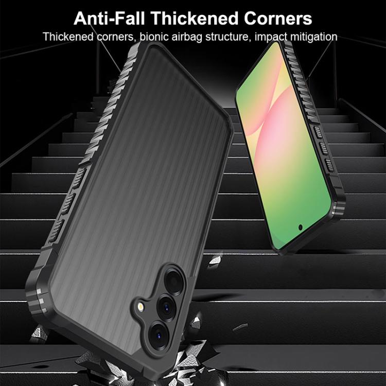 For Samsung Galaxy A56 / A36 5G War Shadow Stripe Series Airbag Frosted Shockproof Phone Case