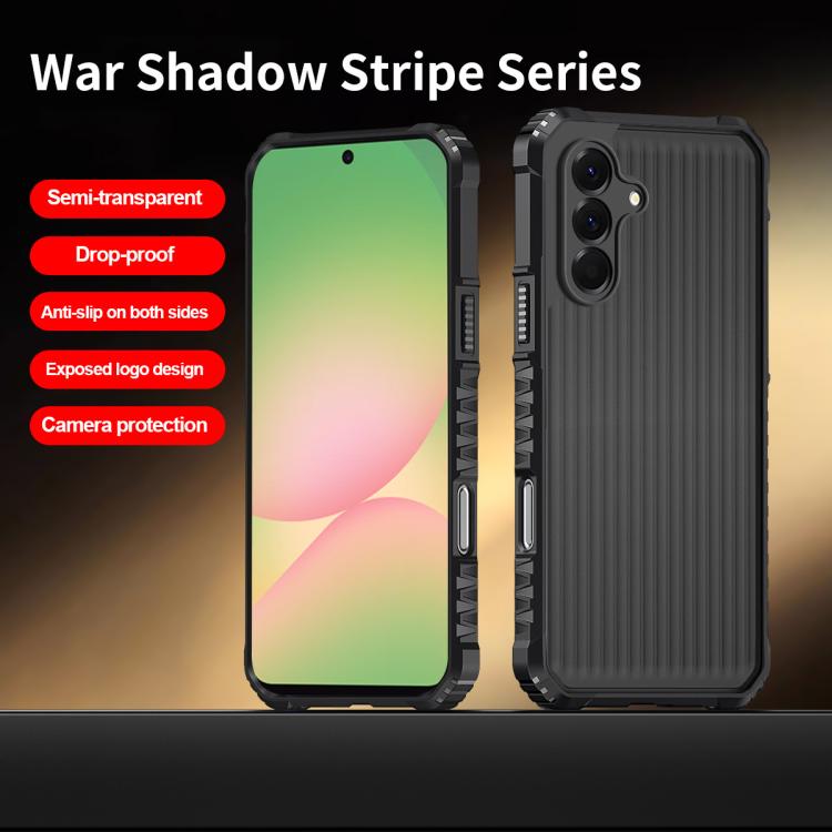 For Samsung Galaxy A56 / A36 5G War Shadow Stripe Series Airbag Frosted Shockproof Phone Case