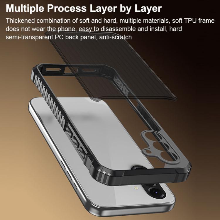 For Samsung Galaxy A56 / A36 5G War Shadow Stripe Series Airbag Frosted Shockproof Phone Case