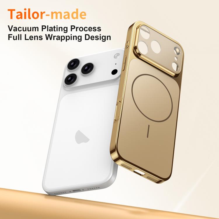 For iPhone 17 Pro Max Corning Glass Plating Large Window MagSafe Phone Case