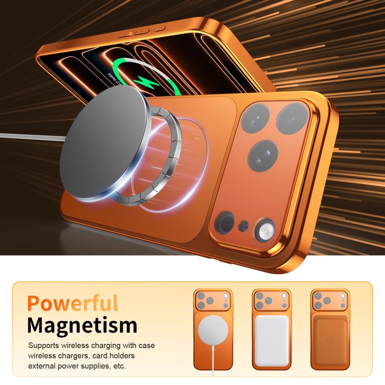 For iPhone 16 Pro Corning Glass Plating Large Window MagSafe Phone Case