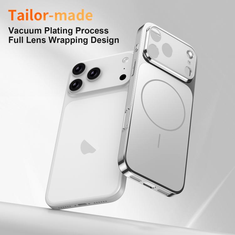 For iPhone 16 Corning Glass Plating Large Window MagSafe Phone Case