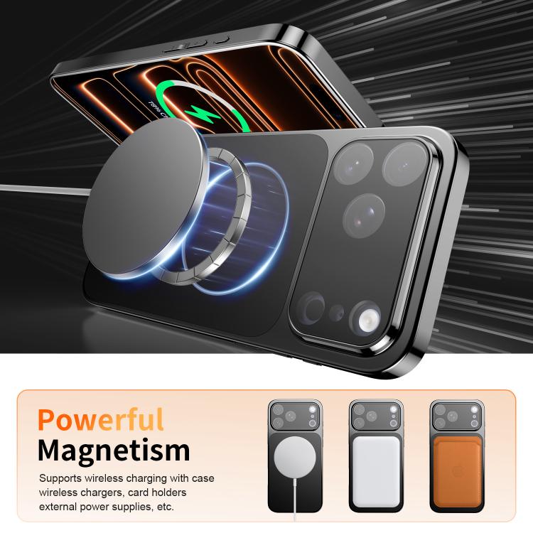 For iPhone 15 Pro Max Corning Glass Plating Large Window MagSafe Phone Case