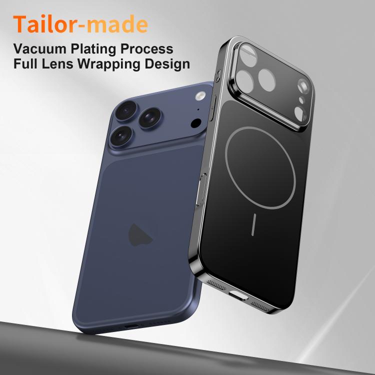 For iPhone 15 Pro Corning Glass Plating Large Window MagSafe Phone Case