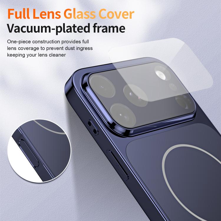 For iPhone 15 Corning Glass Plating Large Window MagSafe Phone Case