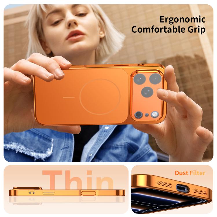 For iPhone 13 Pro Corning Glass Plating Large Window MagSafe Phone Case