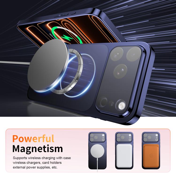 For iPhone 13 Corning Glass Plating Large Window MagSafe Phone Case
