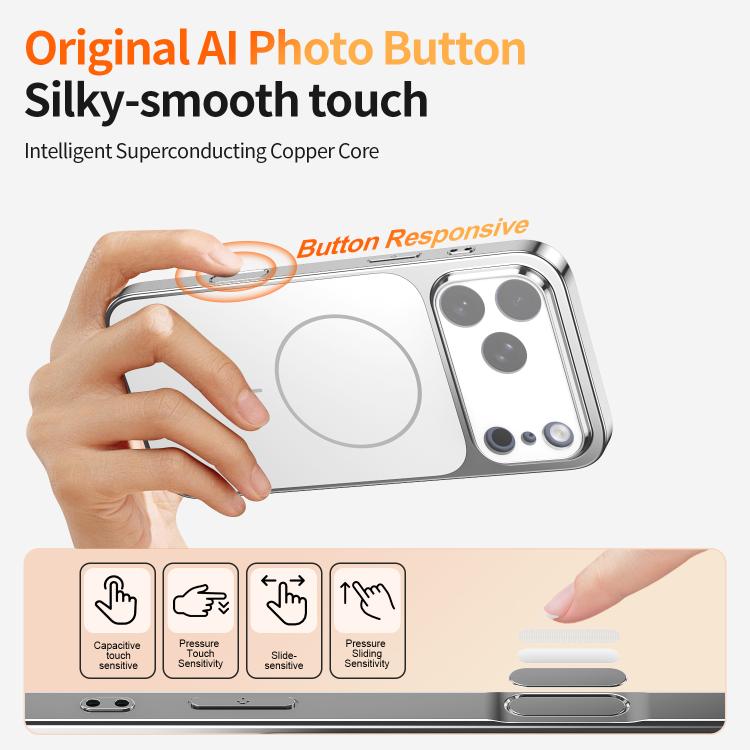 For iPhone 13 Corning Glass Plating Large Window MagSafe Phone Case