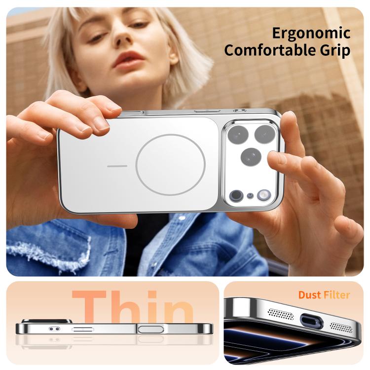 For iPhone 12 Pro Max Corning Glass Plating Large Window MagSafe Phone Case