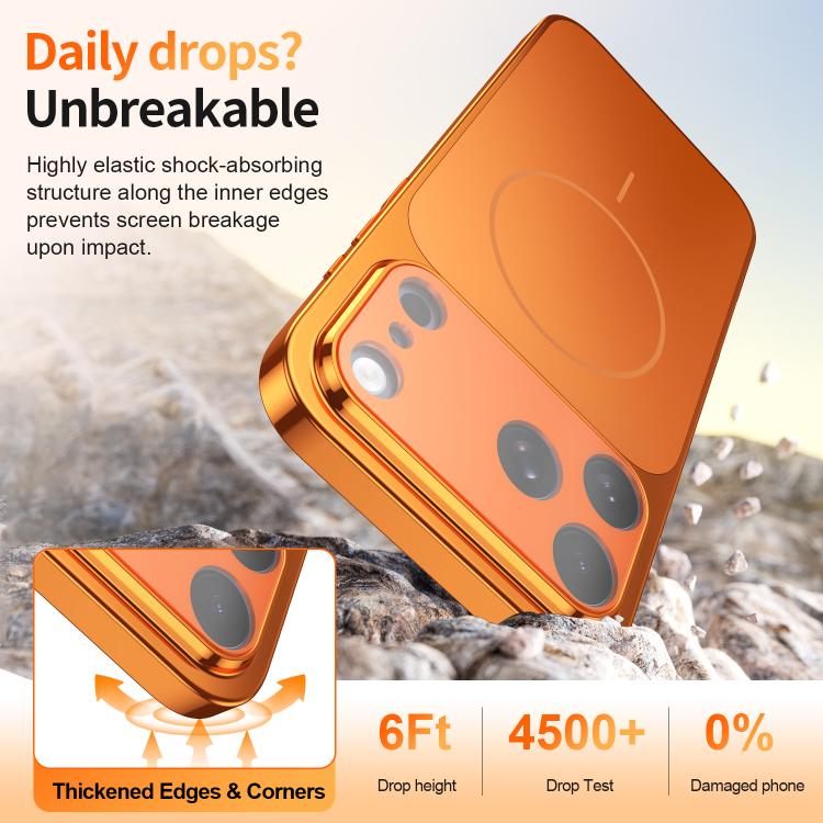 For iPhone 12 Pro Corning Glass Plating Large Window MagSafe Phone Case