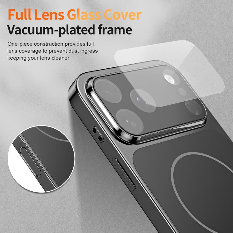 For iPhone 12 Pro Corning Glass Plating Large Window MagSafe Phone Case