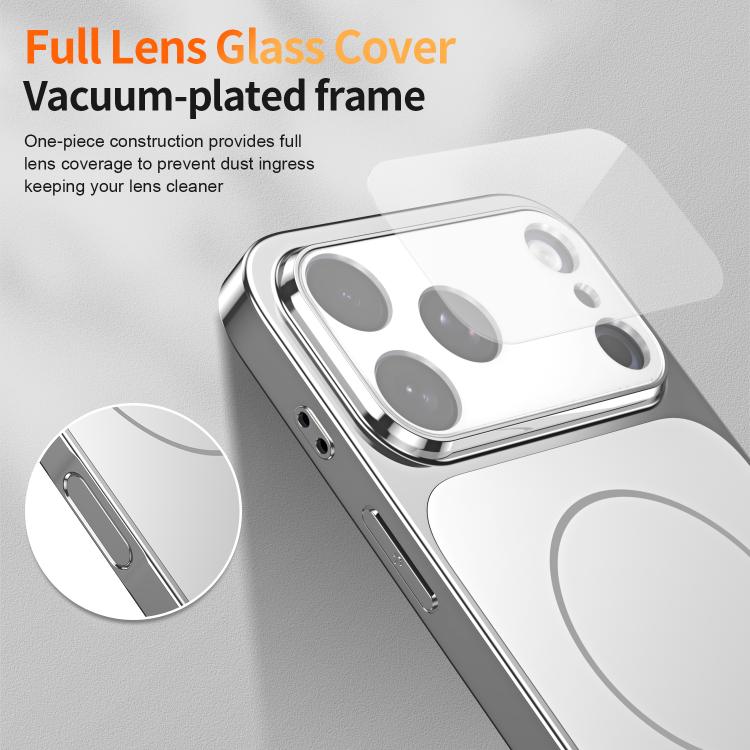 For iPhone 12 Pro Corning Glass Plating Large Window MagSafe Phone Case