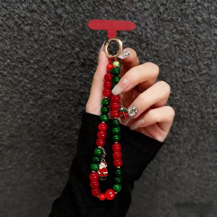 Christmas Series Beaded Chain Anti-lost Mobile Phone Short Wrist Strap