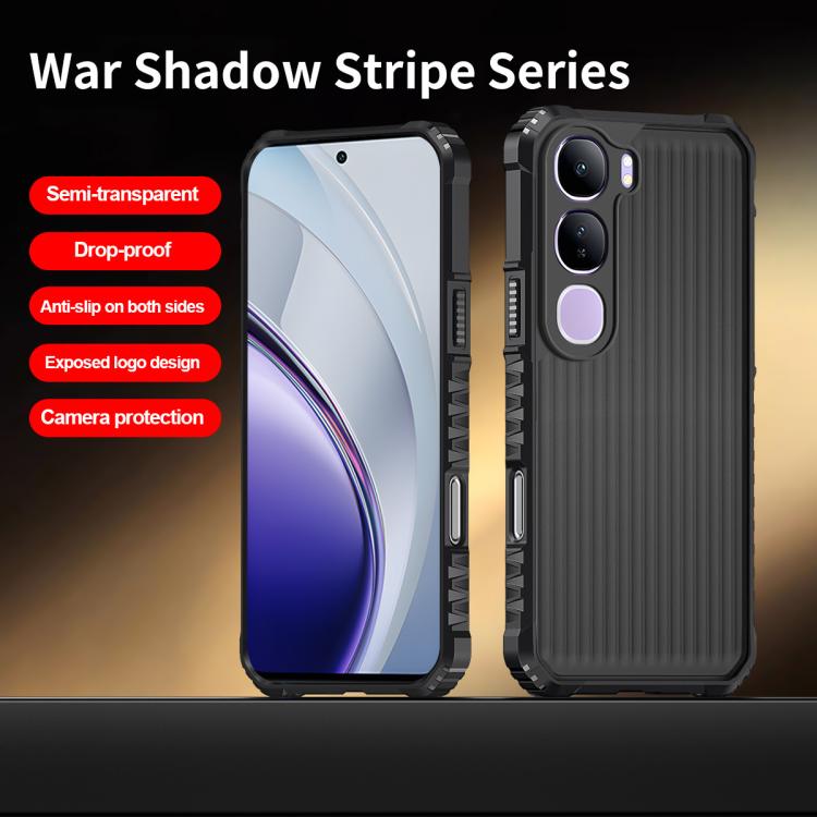 For vivo V40 Lite War Shadow Stripe Series Airbag Frosted Shockproof Phone Case