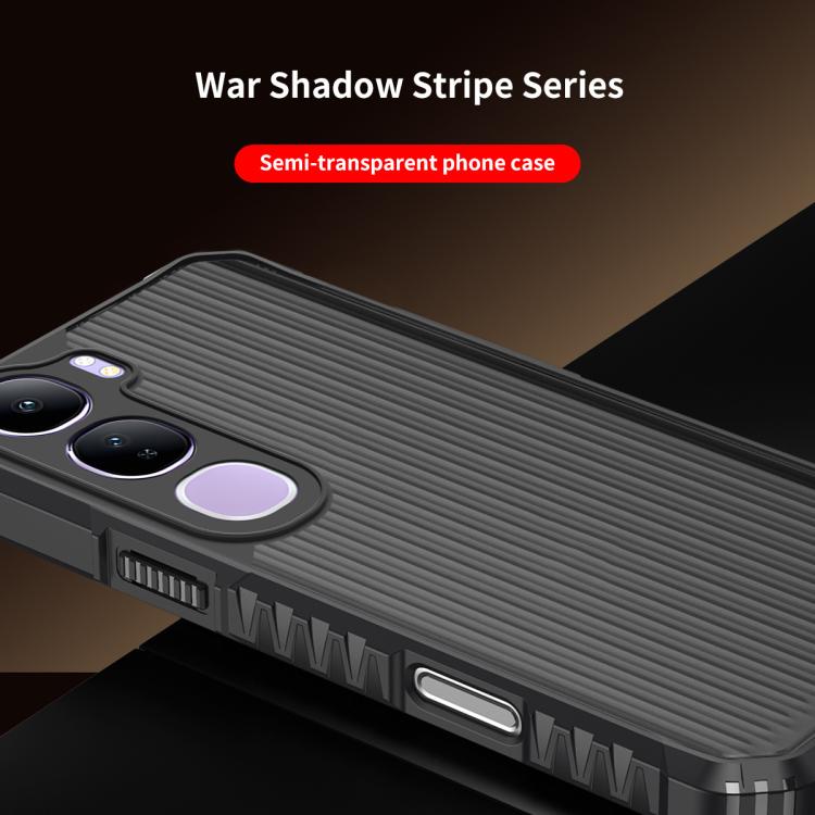 For vivo V40 Lite War Shadow Stripe Series Airbag Frosted Shockproof Phone Case