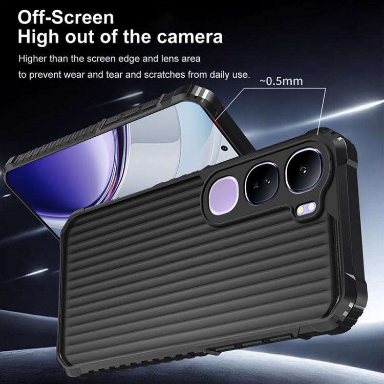 For vivo V40 Lite War Shadow Stripe Series Airbag Frosted Shockproof Phone Case
