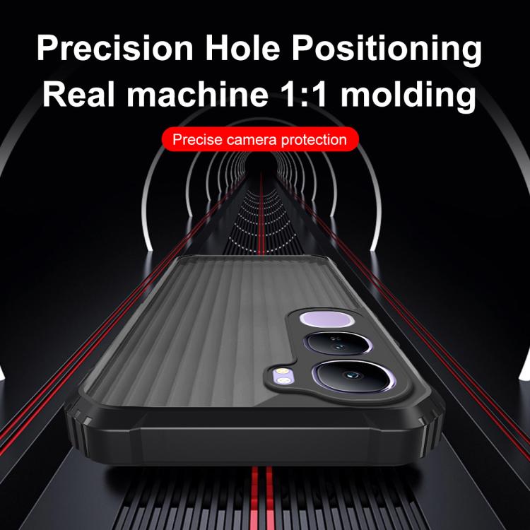 For vivo V40 Lite War Shadow Stripe Series Airbag Frosted Shockproof Phone Case