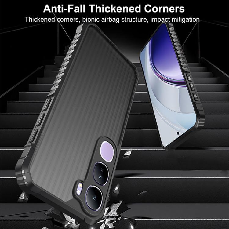 For vivo V40 Lite War Shadow Stripe Series Airbag Frosted Shockproof Phone Case