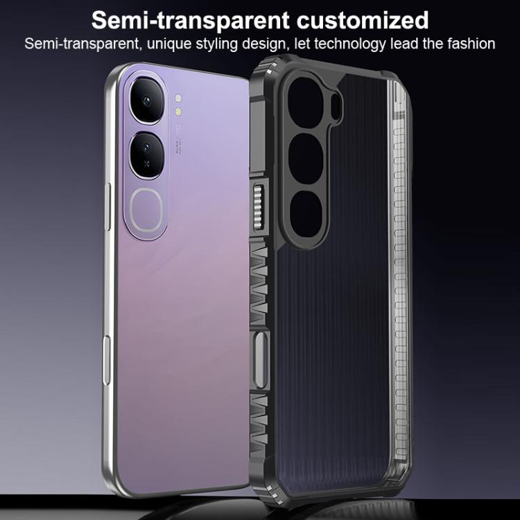 For vivo V40 Lite War Shadow Stripe Series Airbag Frosted Shockproof Phone Case