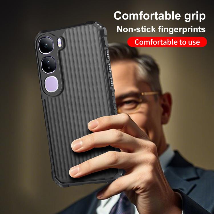 For vivo V40 Lite War Shadow Stripe Series Airbag Frosted Shockproof Phone Case