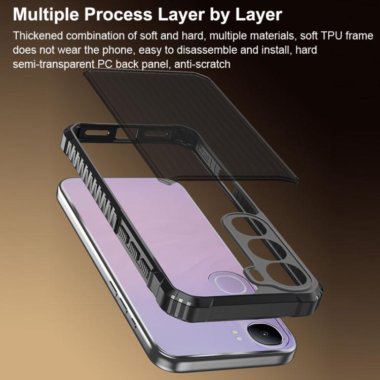 For vivo V40 Lite War Shadow Stripe Series Airbag Frosted Shockproof Phone Case
