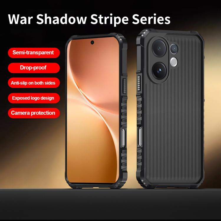 For vivo V60 5G War Shadow Stripe Series Airbag Frosted Shockproof Phone Case