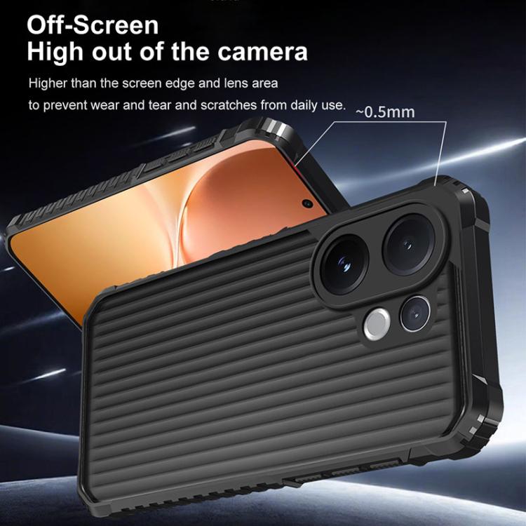 For vivo V60 5G War Shadow Stripe Series Airbag Frosted Shockproof Phone Case