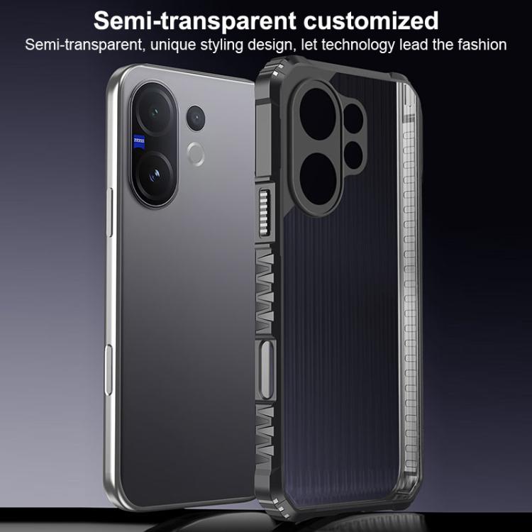 For vivo V60 5G War Shadow Stripe Series Airbag Frosted Shockproof Phone Case