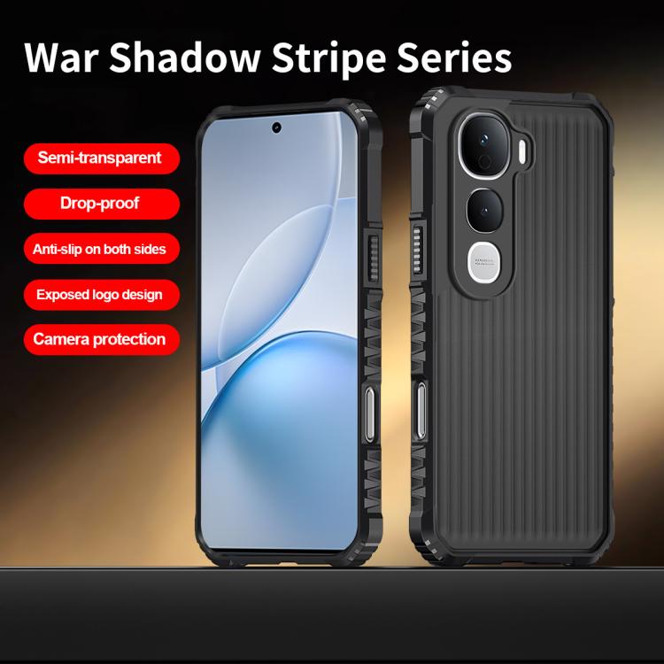For vivo Y400 Pro 5G War Shadow Stripe Series Airbag Frosted Shockproof Phone Case