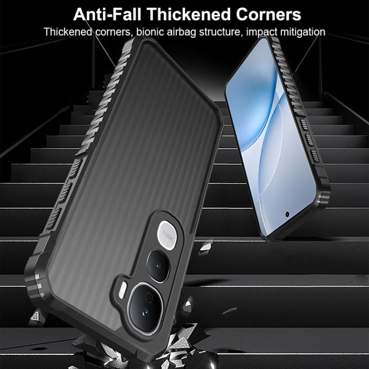 For vivo Y400 Pro 5G War Shadow Stripe Series Airbag Frosted Shockproof Phone Case