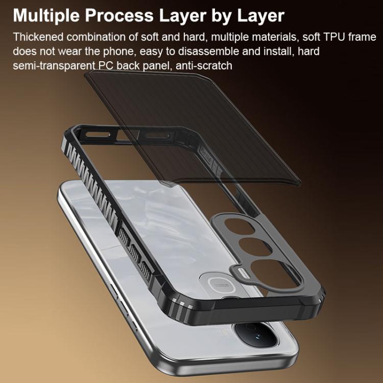 For vivo Y400 Pro 5G War Shadow Stripe Series Airbag Frosted Shockproof Phone Case